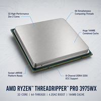 Untuk Prosesor AMD Ryzen Threadripper PRO 3975WX CPU 32 Core 3.5GHz SWRX8 DDR4
