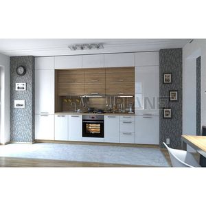 Mini cocina modular Moderno grano <span class=keywords><strong>de</strong></span> madera Melamina y laca Muebles <span class=keywords><strong>Baratos</strong></span> Diseño <span class=keywords><strong>de</strong></span> gabinete <span class=keywords><strong>de</strong></span> cocina - Product Image 4