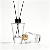 Bouteille d'aromathérapie conique en verre transparent simple, sans flamme, pour décoration en rotin, vide, pour diffuseur de parfum DIY, plusieurs tailles
