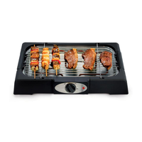 Pemanggang Datar Listrik 2000W Pemanas Cepat Multifungsi Portabel untuk Dalam Ruangan, BBQ Elektrik Yakiniku Tanpa Asap Permukaan Anti Lengket