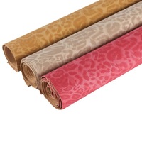 Cuir synthétique PU vegan imprimé léopard nacré doux avec support tricoté, épaisseur 0,9-1 mm, pour sacs et chaussures décoratifs