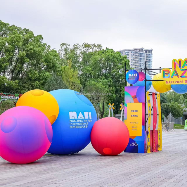 Giant Inflatable Balloon Events Decoration Three Colors LED Inflatable Balloons With Led Light