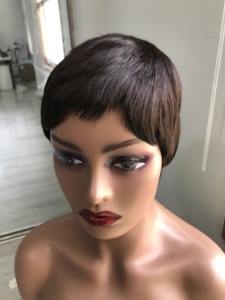 Perruque Courte <span class=keywords><strong>Homme</strong></span> Style Mode Cheveux Brésiliens Brun <span class=keywords><strong>Clair</strong></span> 100% Cheveux Humains Vierges Pas Chère - Product Image 6