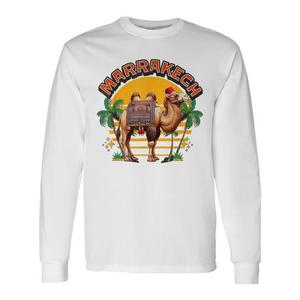 เสื้อยืดแขนยาวลายม้าคาเมลซันเซ็ทมาร์ราเกชโมร็อกโก - Product Image 1