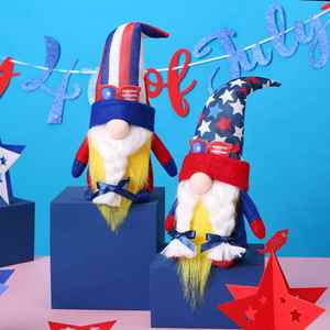 Vente en gros d'usine : Figurines de Noël sans visage de style américain, motif dessin animé |   Peluche patriotique pour la décoration de la maison du 4 juillet - Product Image 1
