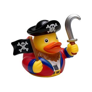 Jouets de bain en PVC en forme de canard pirate imprimés sur mesure, production en lot, avec motifs variés - Product Image 3