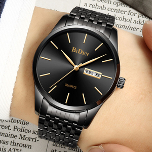 Montre numérique pour homme BIDEN 0264 de haute qualité, populaire, élégante, bracelet en <span class=keywords><strong>acier</strong></span> original, étanche, affichage de la semaine, montre décontractée simple - Product Image 4