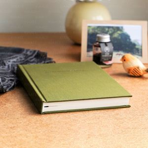 Customizable Personalization Design A5 A4 <b>A6</b> B5 Green Fabric Linen Cover Reading Journal Notebook - Product Image 5