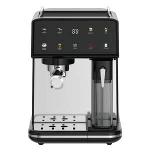 Cafetera de acero inoxidable para espresso, máquina de capuchino con manómetro y vaporizador de leche - Product Image 1