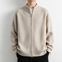 Pull-over en tricot à fermeture éclair pour homme, à manches longues, tendance, avec une texture douce et chaude, coupe ample confortable pour des tenues polyvalentes