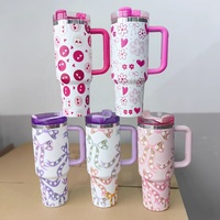 Gobelet thermique à double paroi personnalisé H2.0 Adventure, tasse à café de voyage, 30 oz, 40 oz, acier inoxydable, gobelet de 40 oz avec poignée