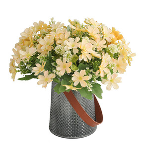 Arrangement de fleurs artificielles 5 branches 10 têtes en soie réalistes pour mariage et décoration intérieure - Product Image 4