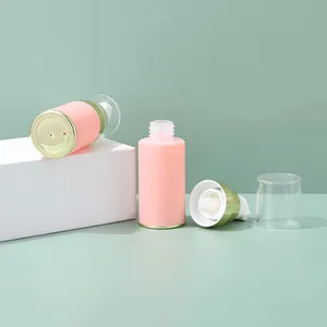 Botol pompa Airless Pink Lotion wadah kemasan kosmetik plastik PP kosong kustom