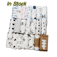 Couverture d'emmaillotage en mousseline de bambou avec impression personnalisée en gros