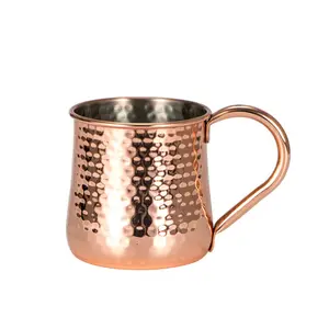 Moscow Mule-Juego de tazas de cobre de 4 tazas, juego de regalo Premium de 16 oz con 4 pajitas de cobre para cóctel