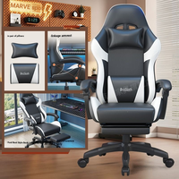 Chaise de jeu ergonomique en cuir microfibre, dossier haut, chaise d'ordinateur, accoudoirs réglables, dossier inclinable, soutien lombaire, moderne