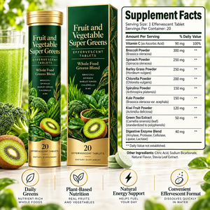 Compresse <span class=keywords><strong>di</strong></span> Super Verdure Integrali con Broccoli, Spinaci, Erba d'Orzo e Clorella, Produzione OEM, Fornitura <span class=keywords><strong>di</strong></span> Vitamina C - Product Image 6