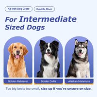 Cage pour chien avec double porte, cage pliable en fil métallique avec plateau et panneau de séparation amovibles, cage pour animaux de compagnie pour grands chiens