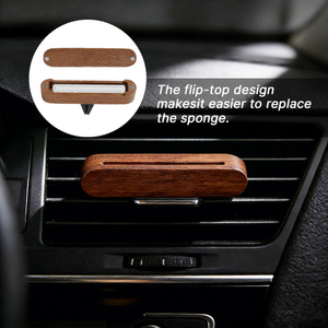 Luxury Walnut Wood <strong>Car</strong> Air Freshener Magnetic Vent Clip <strong>Diffuser</strong> Custom Logo Long-lasting <strong>Car</strong> Fragrance Tesla Accessories - Product Image 1