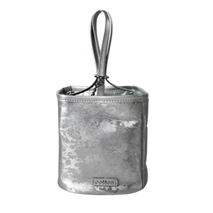 Fashion Jacquard Bucket <b>Bag</b>, <b>Silver</b> Metallic Shoulder <b>Bag</b> with Detachable Strap, Vintage Ladies Purse Custom Logo Factory - Product Image 1