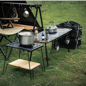 Table de pique-nique portable en alliage d'aluminium pour barbecue en plein air, combinaison barbecue IGT, table de camping en plein air - Product Image 2