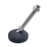 Pieds de support universels en acier au carbone avec boulons d'ancrage de 40 mm, pieds de nivellement réglables à vis, zingués