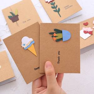 Biglietti di auguri in carta Kraft fatti a mano 3D carine fata e amore a tema grazie per lasciare le carte regalo - Product Image 4