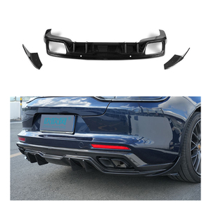 Diffuseur de pare-chocs arrière pour <span class=keywords><strong>Porsche</strong></span> <span class=keywords><strong>Cayenne</strong></span> Coupé <span class=keywords><strong>Turbo</strong></span> 2018 - 2024, becquet en fibre de carbone véritable - Product Image 1