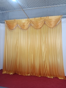 Hochwertige Neue Design-Hochzeitsvorhänge Hintergrunddekoration für Partys Falten-Hintergrundvorhang mit Pailletten - Product Image 3