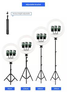 Anneau lumineux rotatif LED <span class=keywords><strong>Tik</strong></span> <span class=keywords><strong>Tok</strong></span> RL18 rechargeable de 18 pouces avec support de téléphone, trépied et télécommande - Product Image 6