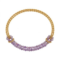 Bracelet en acier inoxydable avec chaîne torsadée, perles d'améthyste et de turquoise, bijoux pour les mains, bracelet en pierres naturelles