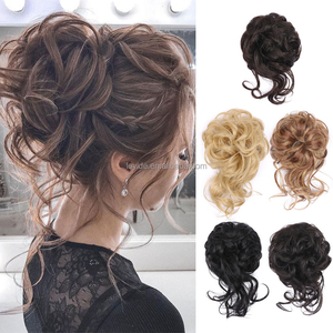 Alileader-<span class=keywords><strong>chignon</strong></span> synthétique pour femme, postiche élastique, Long bandeau coloré, tendance - Product Image 5