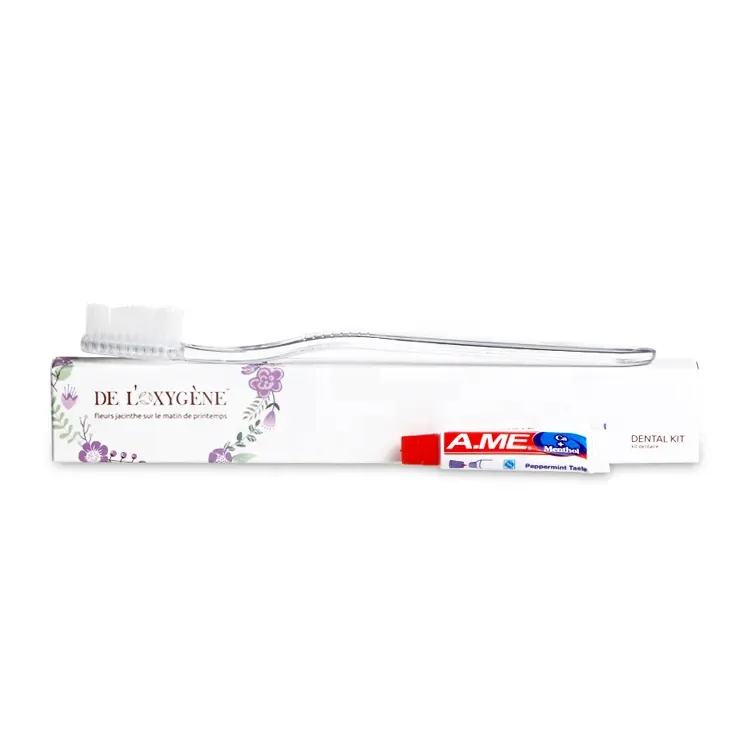 Custom cheap hotel dental kit disposable toothbrush with toothpaste