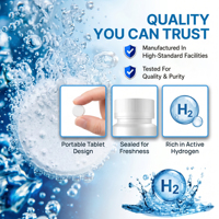 Comprimés d'eau à hydrogène moléculaire à dissolution rapide Qbioflex, antioxydants, molécules H2, nutrition cellulaire équilibrée
