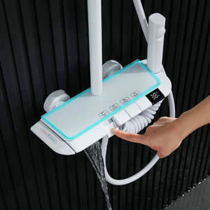 Set <span class=keywords><strong>Doccia</strong></span> da Bagno alla Moda con 4 Funzioni, Colore Grigio Canna di Fucile, Design Esposto con Indicatore di Temperatura e Luce LED - Product Image 5