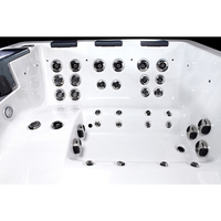 Spa de hydrothérapie extérieur portable Sunrans, moderne, de forme carrée, pour 7 personnes, avec massage par remous