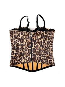 Chuangerm en stock, Nouveauté 2026, Top court femme classique rétro à motif léopard avec strass étincelants, coupe sablier - Product Image 4