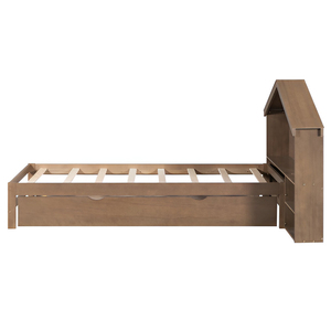 Cama de plataforma individual sencilla con cabecero y cajones integrados, ideal para habitación de niños, dormitorio o alquiler - Product Image 3