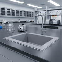Éviers en résine époxy Durcon résistants aux produits chimiques pour comptoirs de laboratoire industriel avec haute résistance à la chaleur