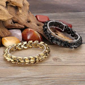 Luxe Argent Plaqué En Acier Inoxydable <span class=keywords><strong>Quille</strong></span> Bracelet Unisexe Punk Dragon Chaîne Cubain Lien Os <span class=keywords><strong>Nordique</strong></span> Viking Bijoux Anniversaire - Product Image 1