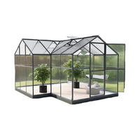 Kit de serre moderne en aluminium et verre personnalisé, écologique, avec revêtement en poudre, taille sur mesure, pour usage domestique, jardin ou commercial, facile à assembler