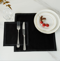 Sets de table 100% coton imprimés sur mesure Sets de table décoratifs lavables réutilisables pour la maison Banquet ou mariage Motif solide