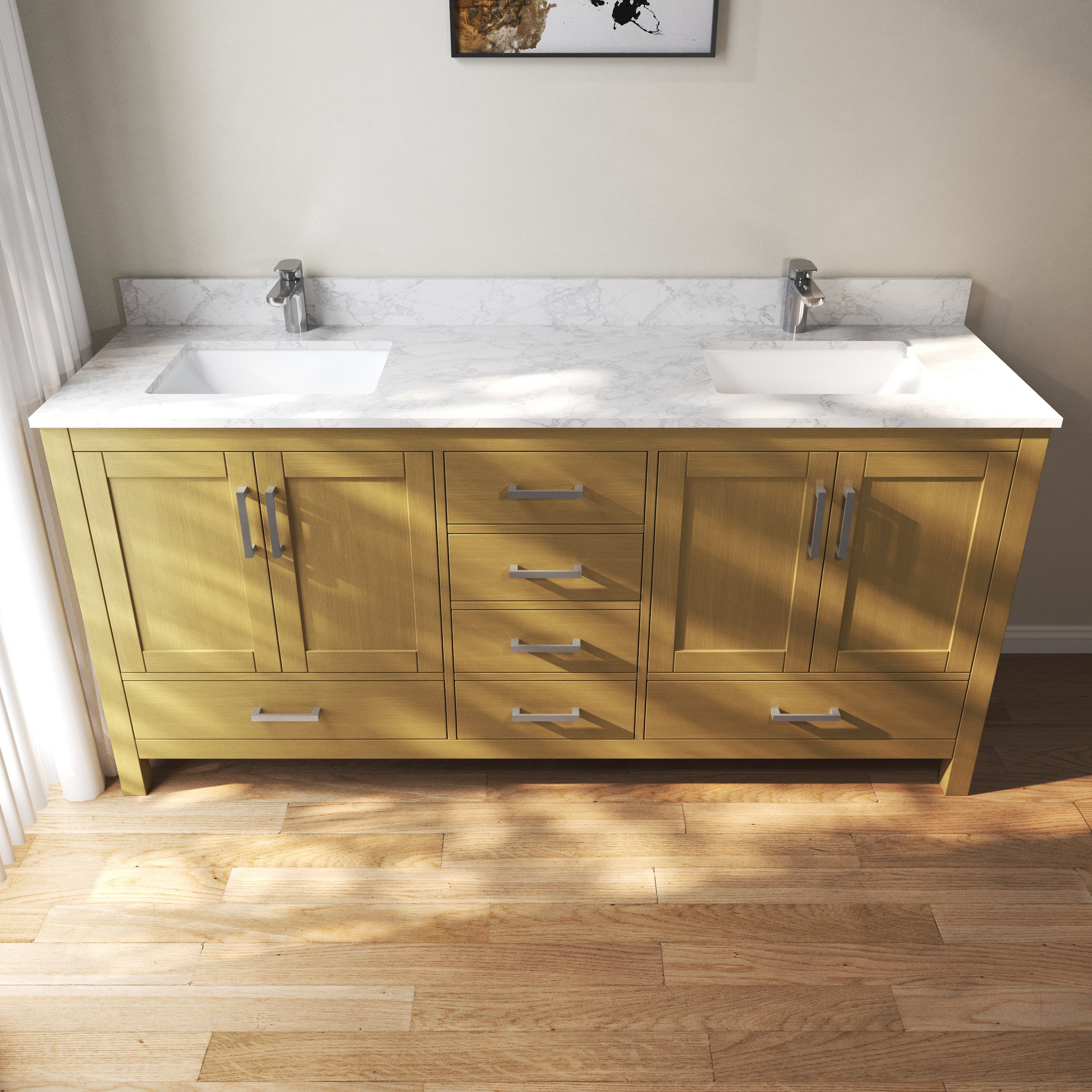 Pine wood natural color and white