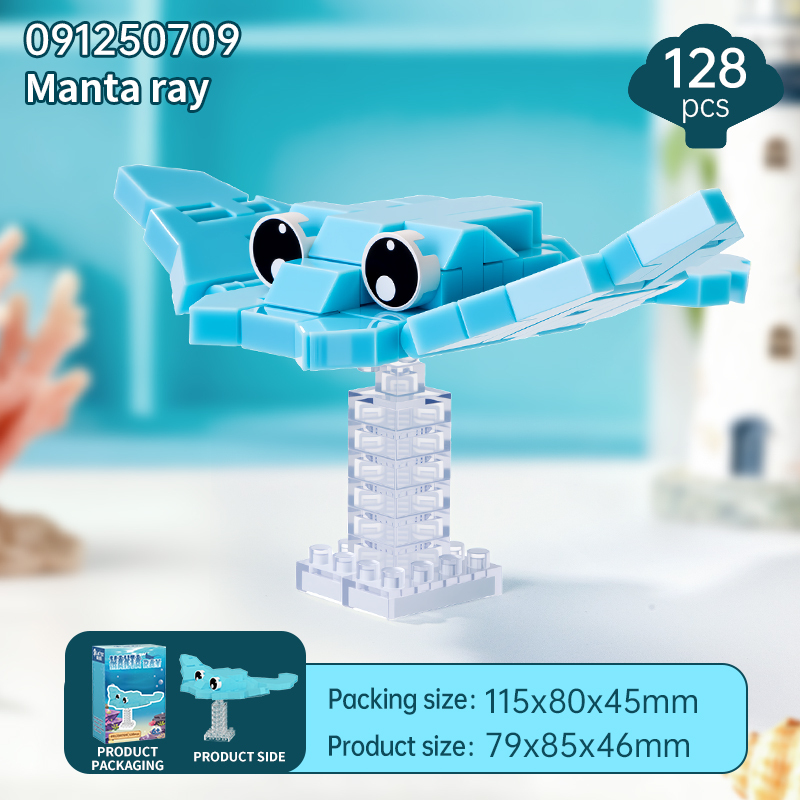 HDX145823 Animaux marins - Raie Manta 128 pièces