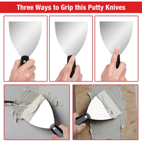 Spatule à manche en bois, nettoyage en acier au carbone, pour peintre, utilisation flexible en construction, outil à ciment, pelle, couteau, grattoir à mastic