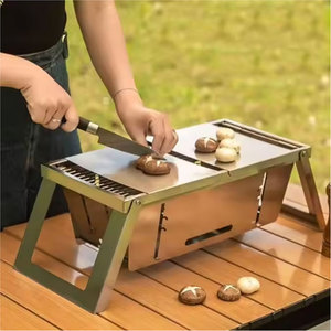 Dày có thể gập lại than nướng thịt nướng di động bếp nướng với túi lưu trữ cho trong nhà ngoài trời nướng - Product Image 2