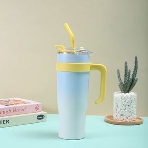Mug de voyage isotherme à double paroi 40oz avec couvercle et paille, antidérapant, personnalisable OEM, couleur personnalisée - Product Image 4
