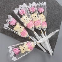 FL-550 fait à la main ours savon Roses fleur savon Bouquet créatif noël et fête des mères cadeau belle Promotion pour les proches