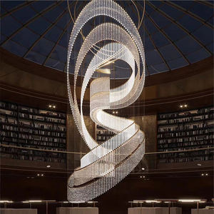 Lámpara de Araña de Lujo de Cristal y Acrílico con LED, Diseño Moderno Personalizado, Decoración Interior para Vestíbulo de Hotel, Villa, Escalera, Salón de Banquetes - Product Image 1