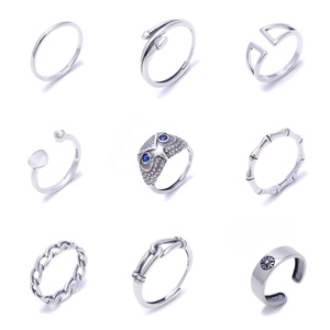 <span class=keywords><strong>Anello</strong></span> da donna YMJ Fashion in argento sterling 925 con <span class=keywords><strong>gufo</strong></span>, catena cubana, corda, doppia freccia e pesce, regolabile, per ufficio/carriera - Product Image 1